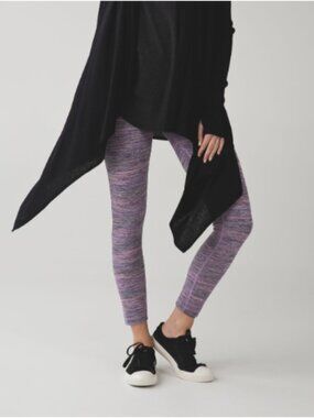 Lululemon High Times Pant Leggings Space Dye Camo Print Purple Violet Black 8